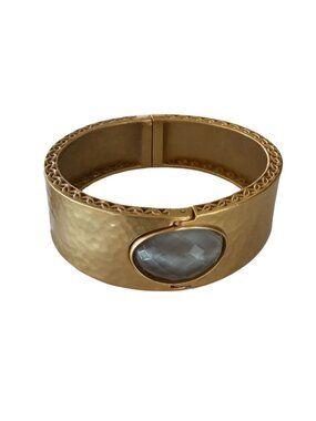 Brighton Sol e Luna Golden Moon Hinged Bangle Brushed Gold Statement Cuff